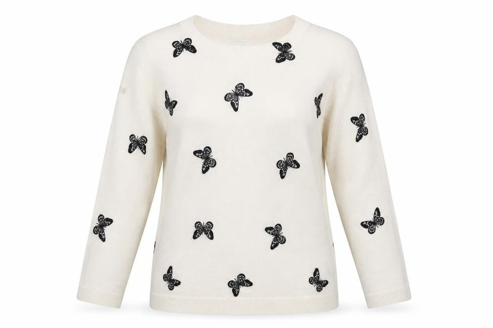 Womens UK Size 8 Papaya White Pullover Jumper