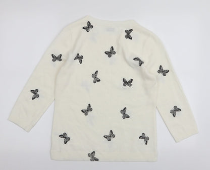 Womens UK Size 8 Papaya White Pullover Jumper