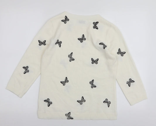Womens UK Size 8 Papaya White Pullover Jumper