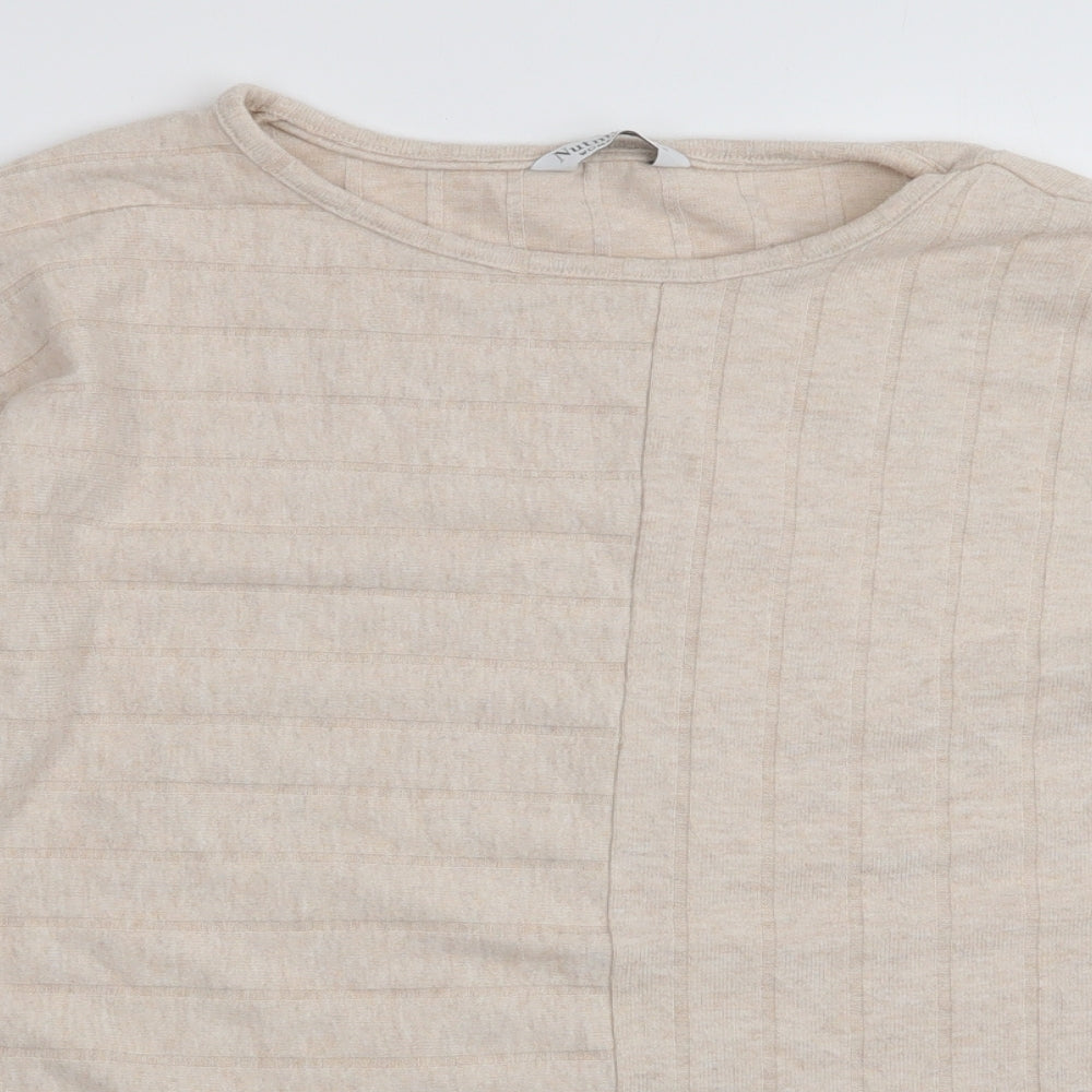 Nutmeg Womens Ivory Round Neck  Polyester Pullover Jumper Size 12