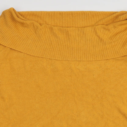 TU Womens Yellow Roll Neck  Acrylic Pullover Jumper Size 14
