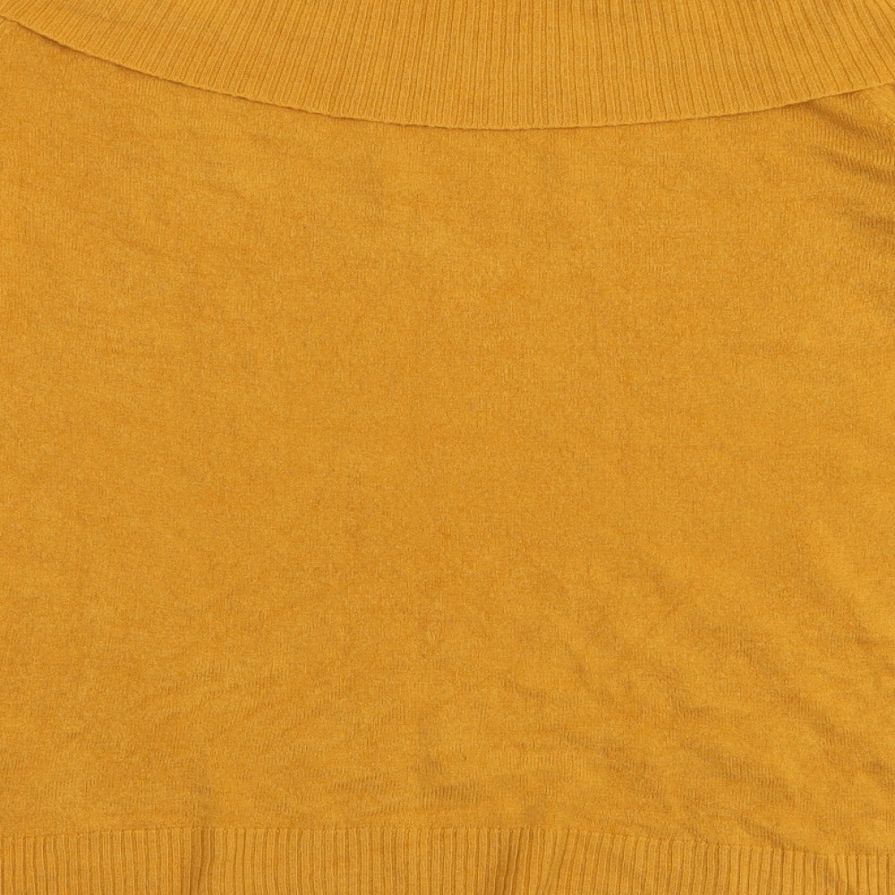 TU Womens Yellow Roll Neck  Acrylic Pullover Jumper Size 14