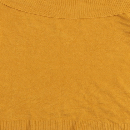 TU Womens Yellow Roll Neck  Acrylic Pullover Jumper Size 14