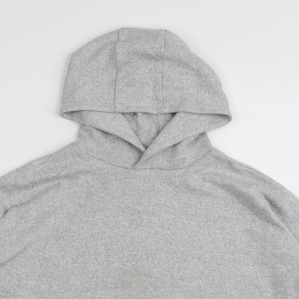 Marks and Spencer Girls Grey  Viscose Pullover Hoodie Size 11-12 Years  Pullover
