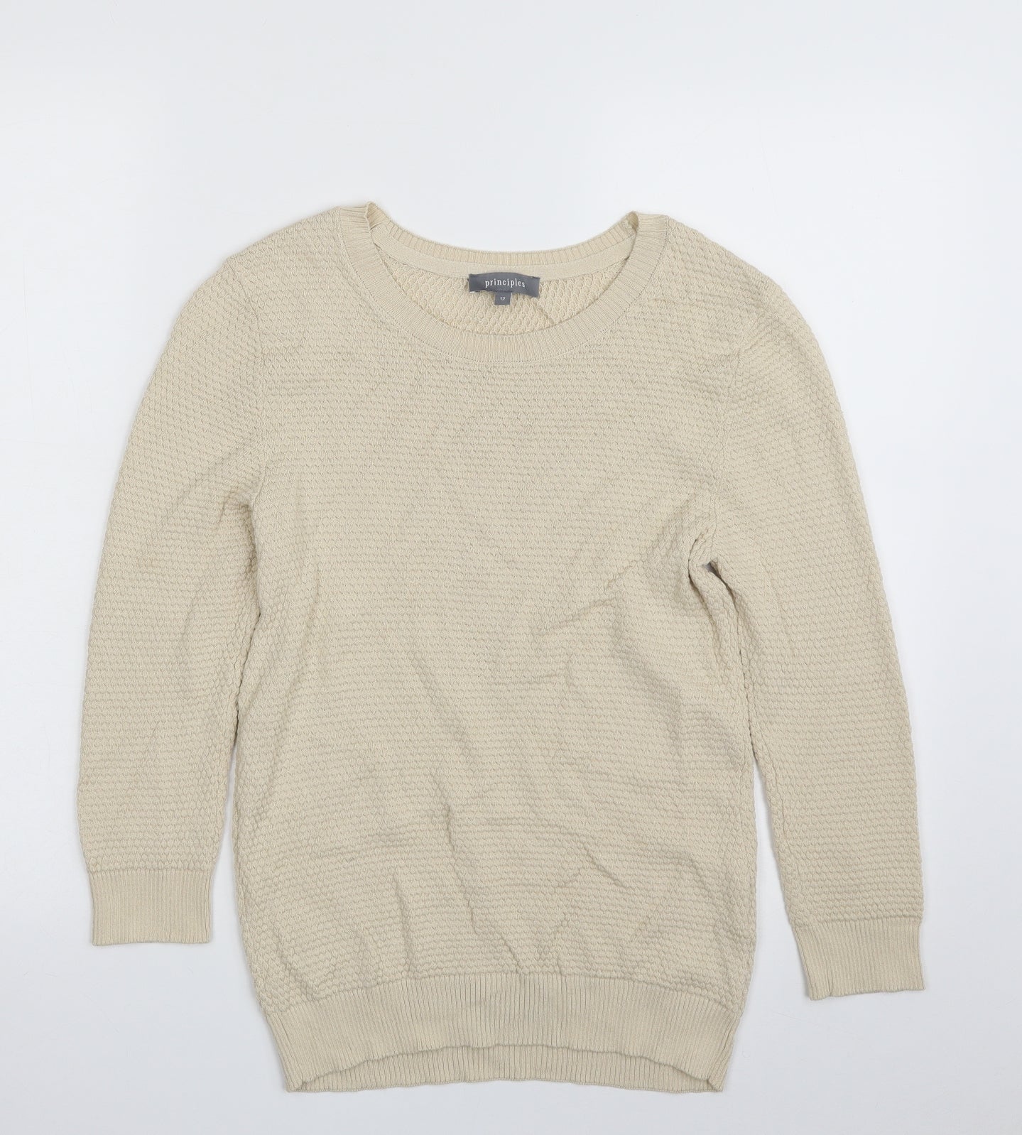 Womens UK Size 12 Principles Beige Pullover Jumper