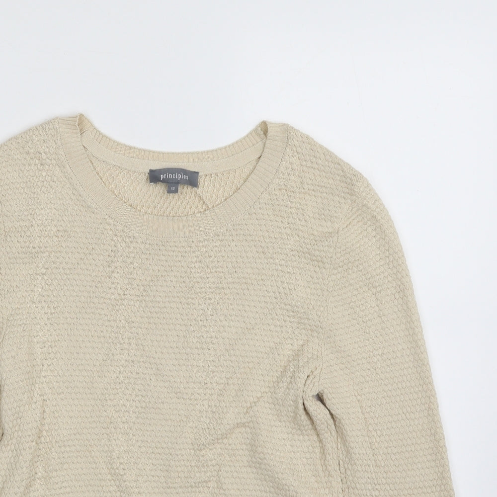 Womens UK Size 12 Principles Beige Pullover Jumper