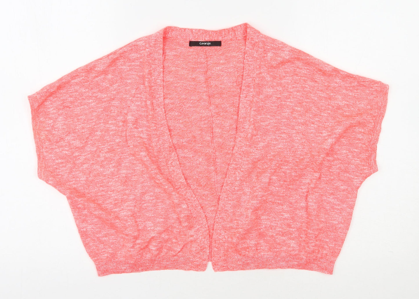 George Womens Orange V-Neck  Acrylic Shrug Jumper Size 10