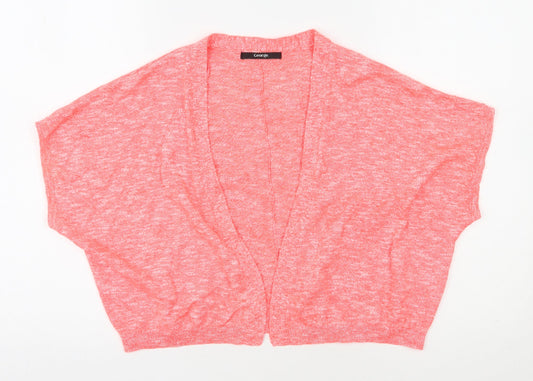 George Womens Orange V-Neck  Acrylic Shrug Jumper Size 10