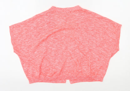 George Womens Orange V-Neck  Acrylic Shrug Jumper Size 10