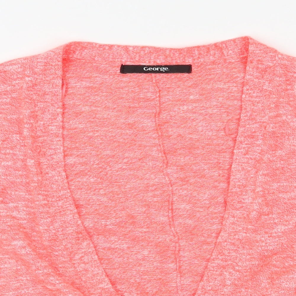 George Womens Orange V-Neck  Acrylic Shrug Jumper Size 10