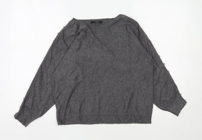 George Womens Grey Round Neck  Viscose Pullover Jumper Size 16