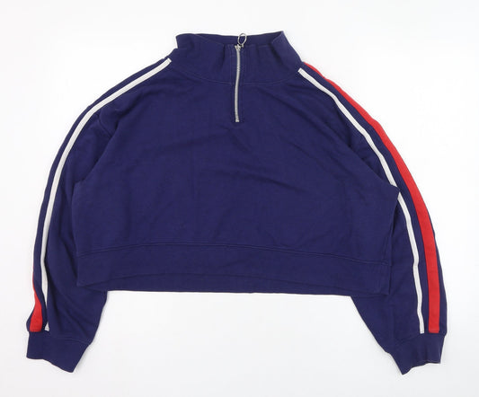 H&M Womens Blue  Cotton Pullover Sweatshirt Size L  Pullover