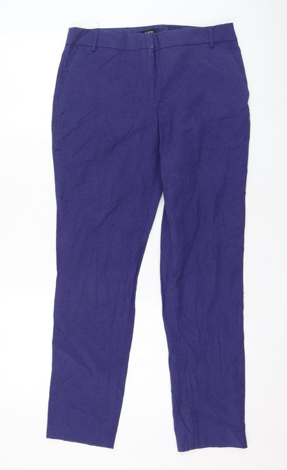 Womens UK Size 10 Oasis Regular Fit Carrot Purple Trousers