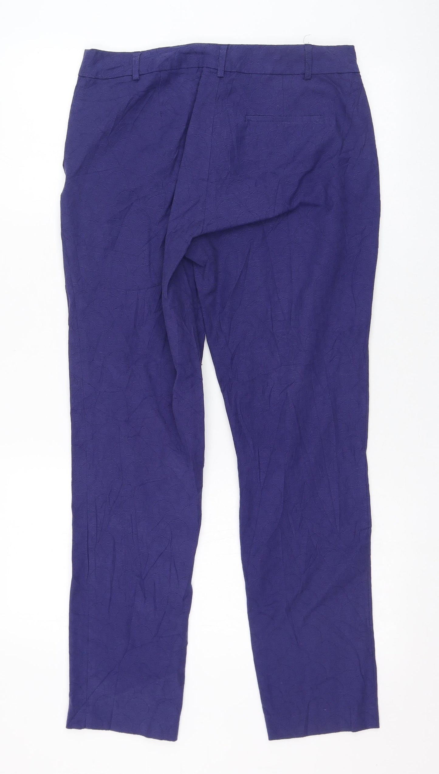 Womens UK Size 10 Oasis Regular Fit Carrot Purple Trousers