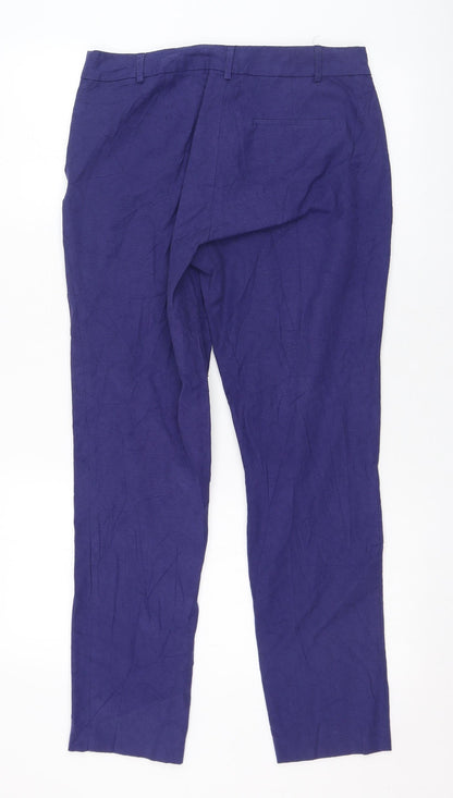 Womens UK Size 10 Oasis Regular Fit Carrot Purple Trousers
