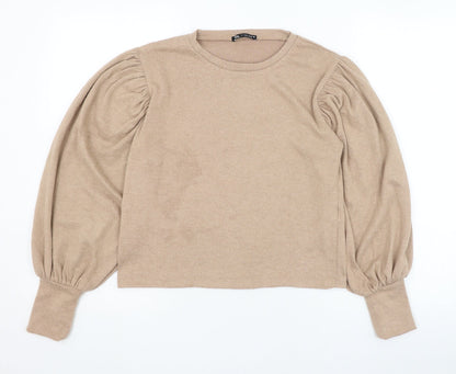 Womens UK Size S Zara Brown Pullover Jumper