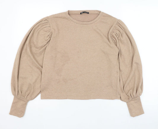 Womens UK Size S Zara Brown Pullover Jumper