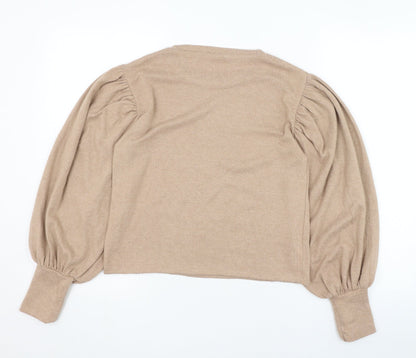 Womens UK Size S Zara Brown Pullover Jumper