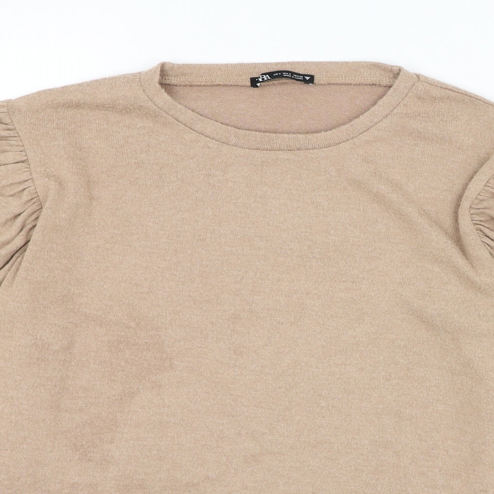Womens UK Size S Zara Brown Pullover Jumper