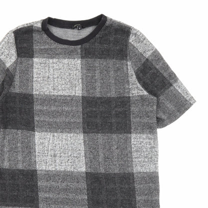 River Island Womens Grey Check Polyester Jumper Dress  Size 8  Crew Neck