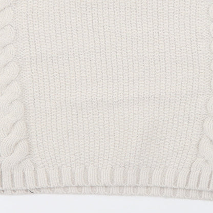Primark Girls Ivory Crew Neck  Acrylic Pullover Jumper Size 12-13 Years