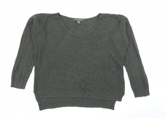 Primark Womens Green V-Neck  Acrylic Pullover Jumper Size S