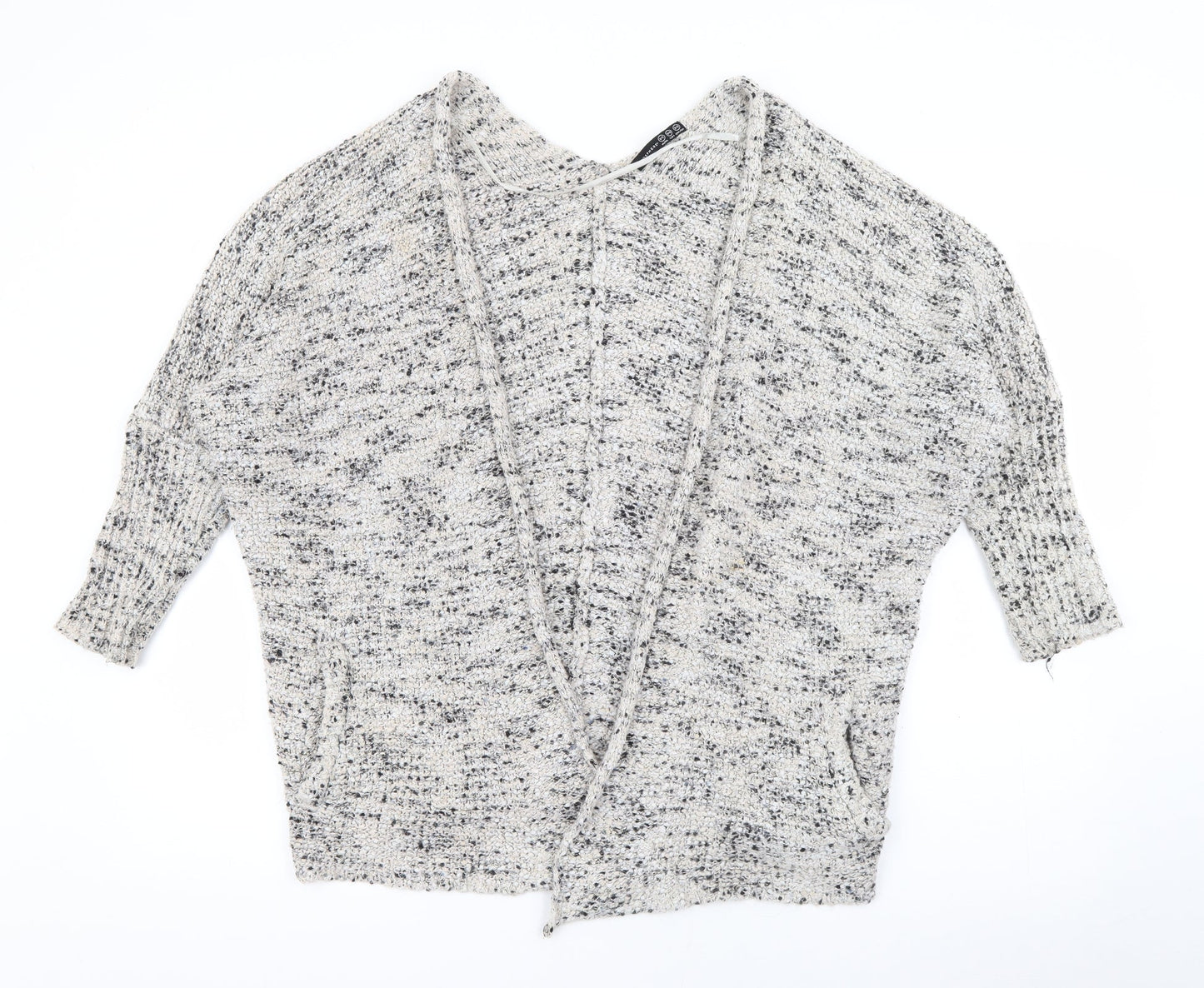 Primark Womens Ivory V-Neck  Polyester Cardigan Jumper Size 10