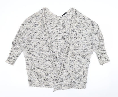 Primark Womens Ivory V-Neck  Polyester Cardigan Jumper Size 10