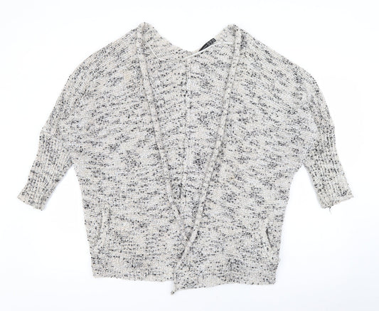 Primark Womens Ivory V-Neck  Polyester Cardigan Jumper Size 10