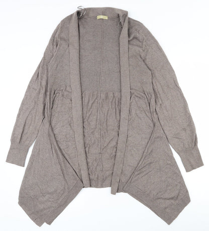 TU Womens Brown V-Neck  Cotton Cardigan Jumper Size 12