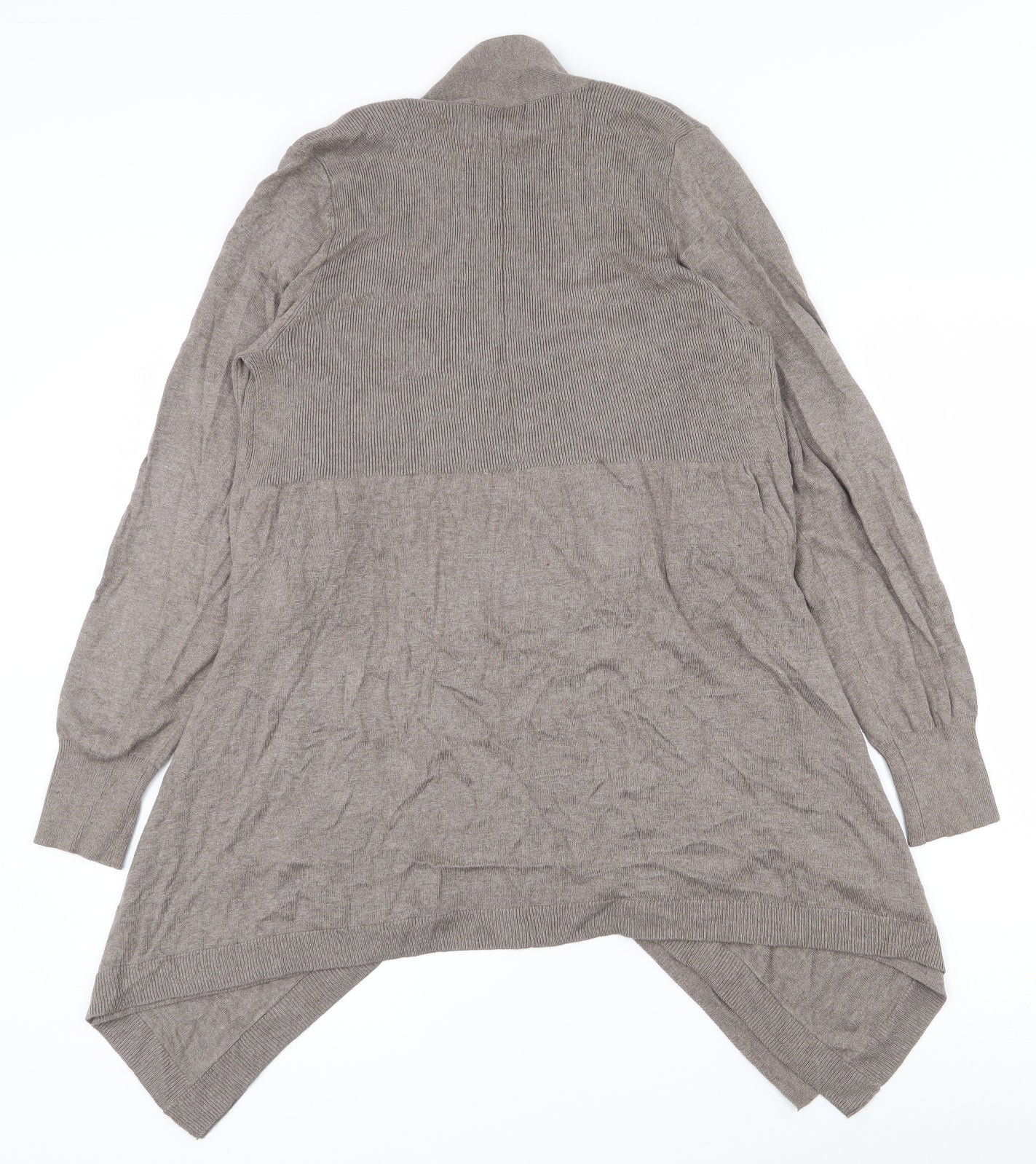 TU Womens Brown V-Neck  Cotton Cardigan Jumper Size 12