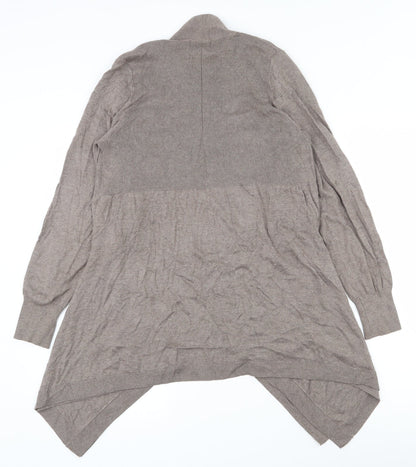 TU Womens Brown V-Neck  Cotton Cardigan Jumper Size 12