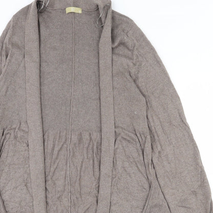 TU Womens Brown V-Neck  Cotton Cardigan Jumper Size 12