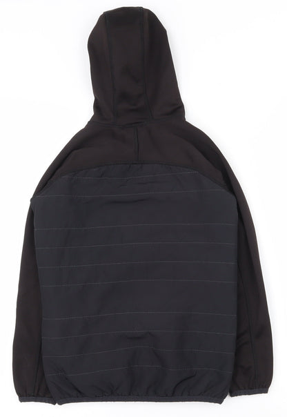 Back view of Crane boys’ black jacket coat, size 9-10, years zip