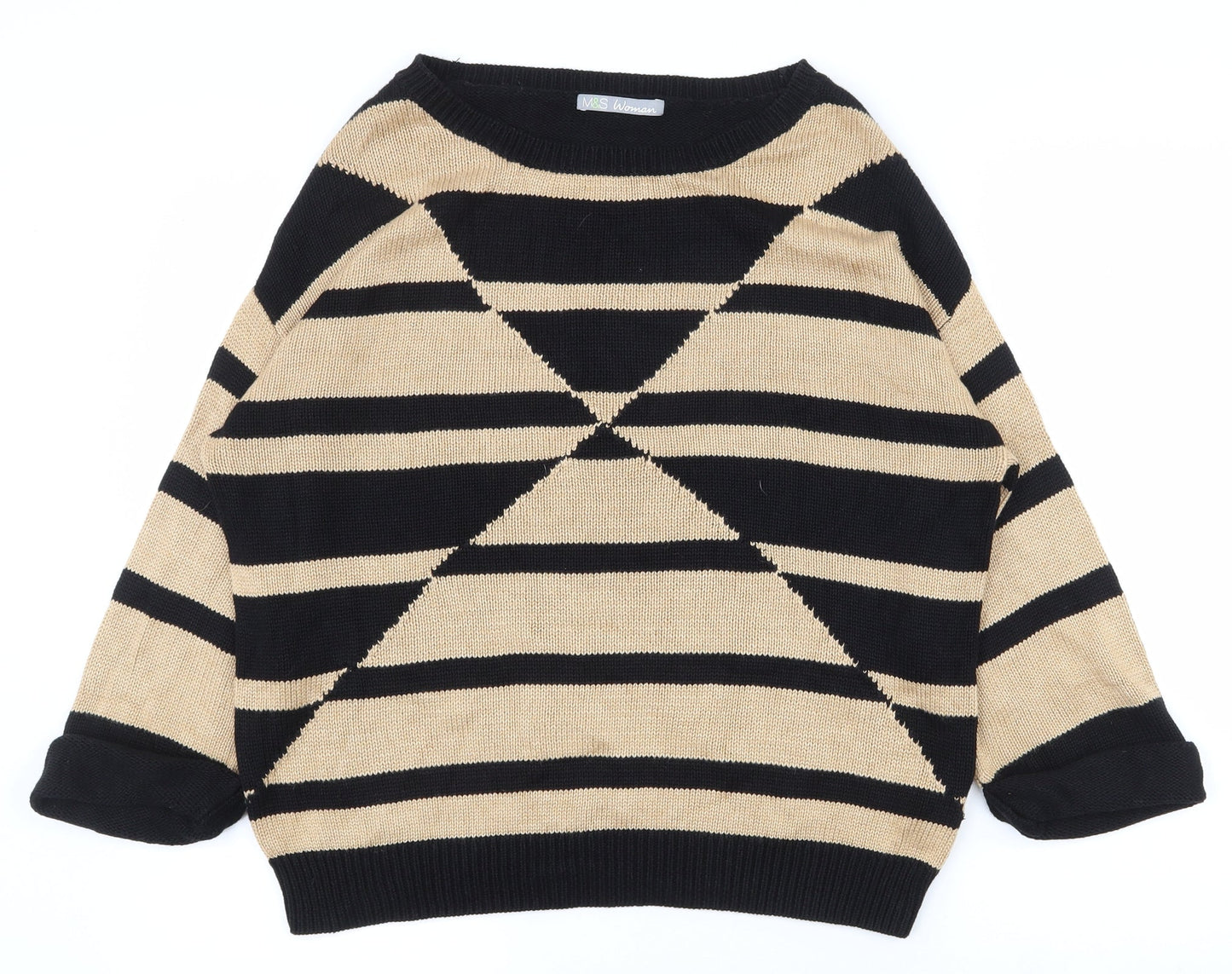 Womens UK Size 16 Marks and Spencer Beige Pullover Jumper