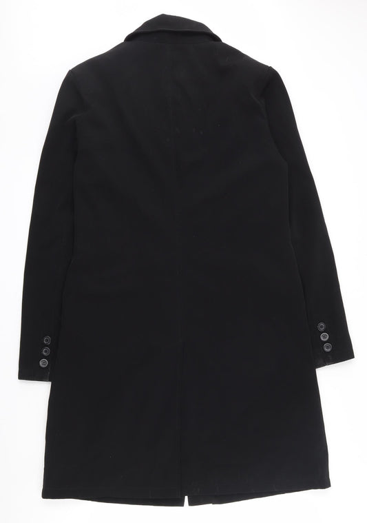 TU Womens Black   Overcoat Coat Size M  Zip