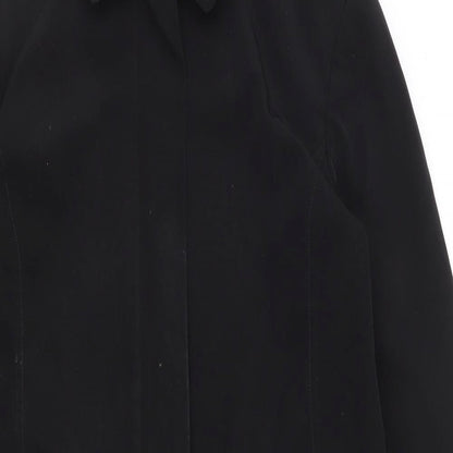 TU Womens Black   Overcoat Coat Size M  Zip