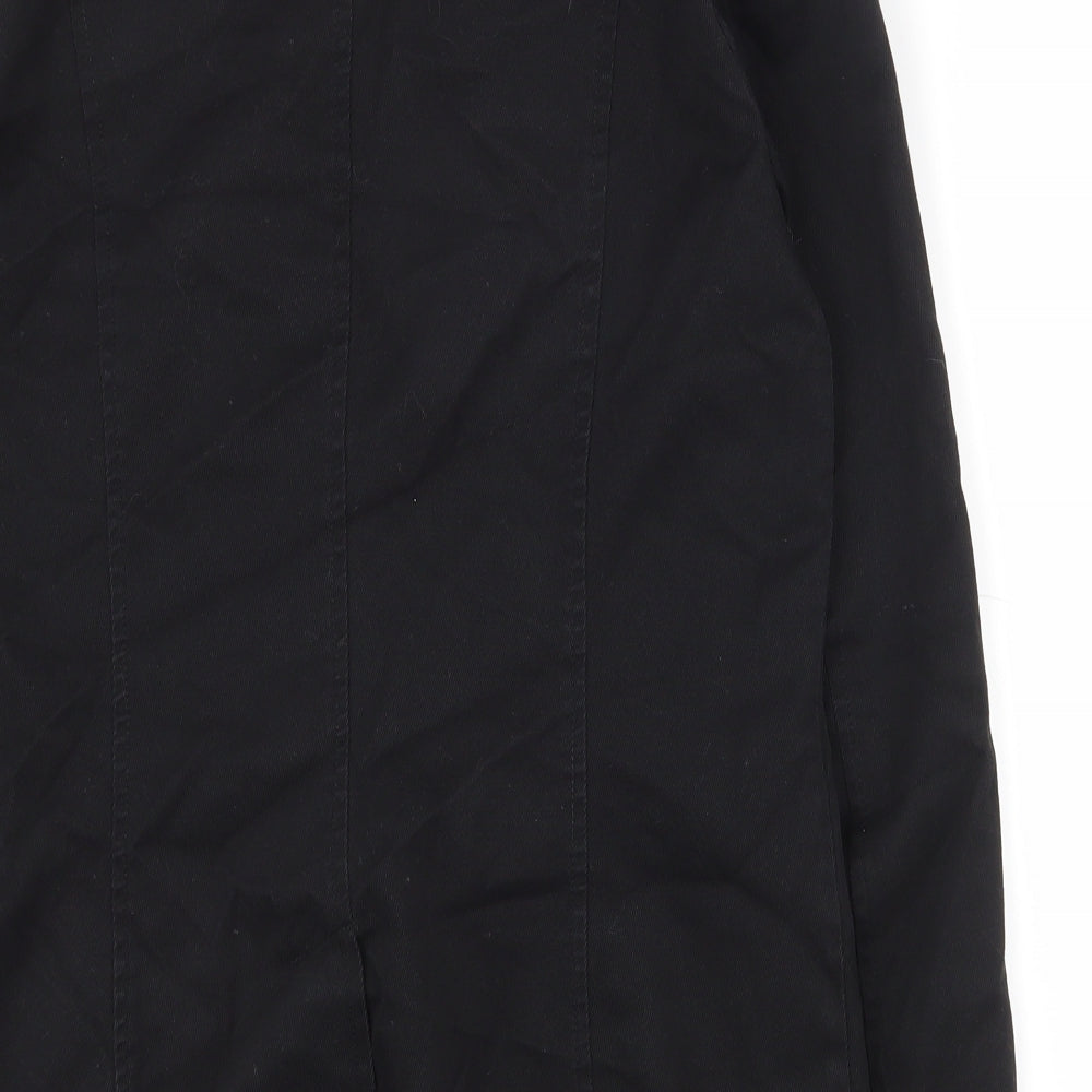 H&M Womens Black  100% Cotton Jacket Suit Jacket Size 12   - Shoulder pads