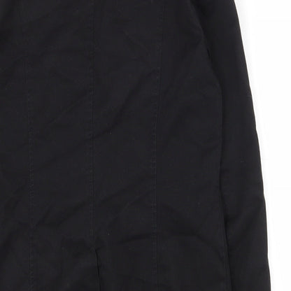 H&M Womens Black  100% Cotton Jacket Suit Jacket Size 12   - Shoulder pads