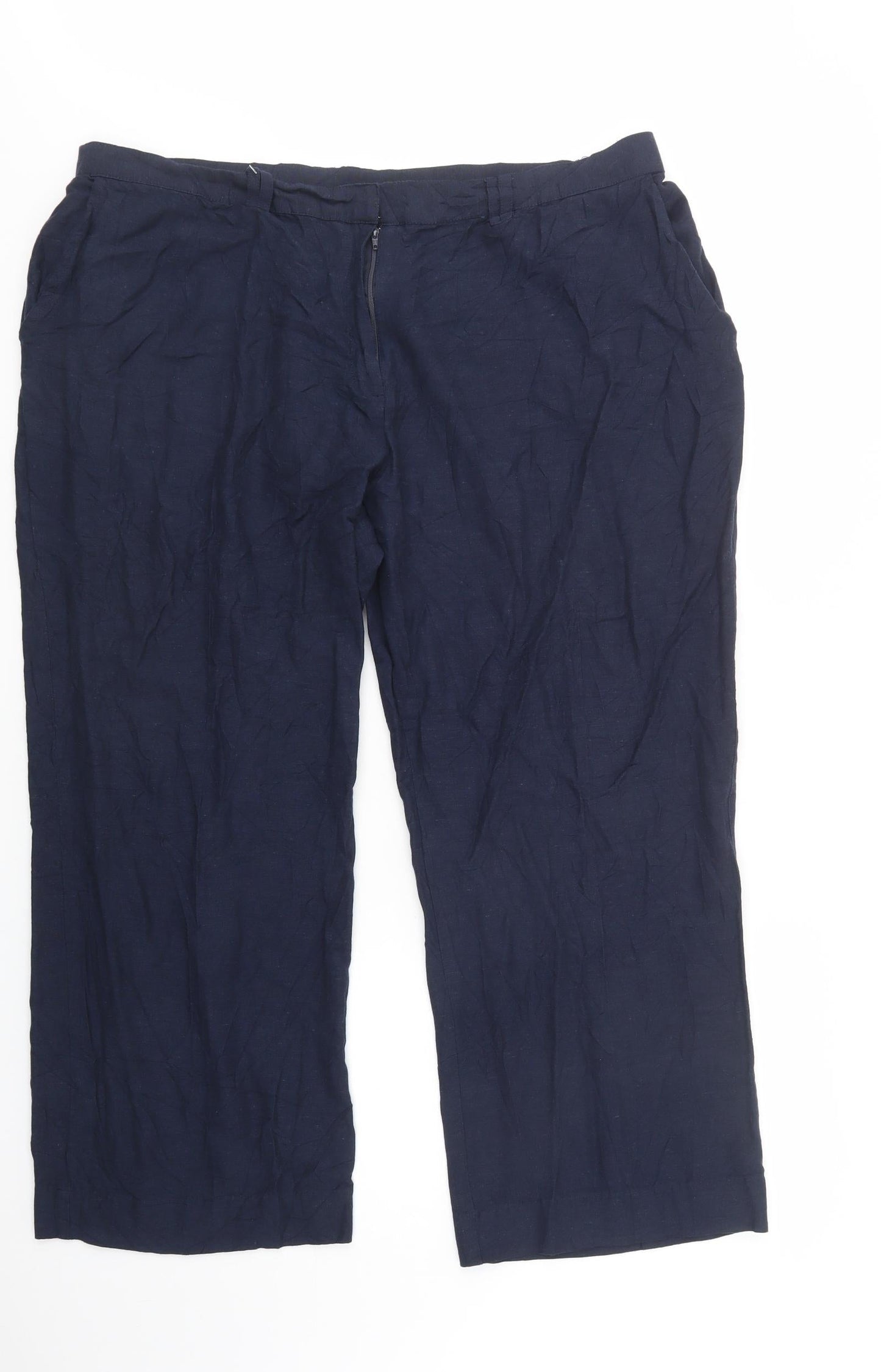 Joanna Hope Womens Blue  Viscose Trousers  Size 20 L28 in Regular Button