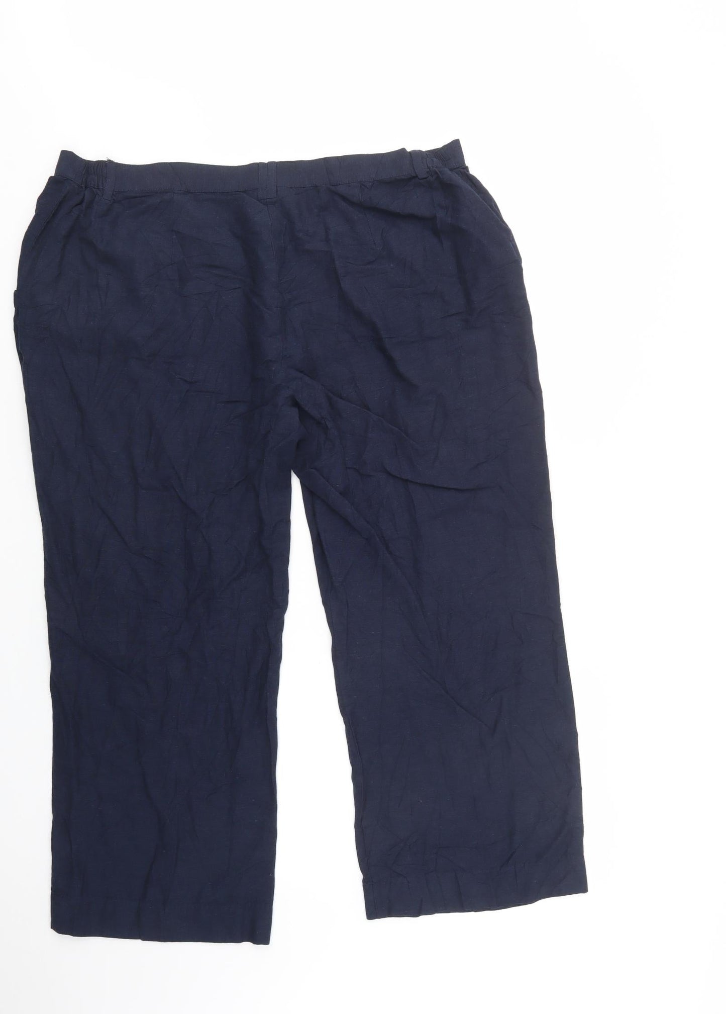 Joanna Hope Womens Blue  Viscose Trousers  Size 20 L28 in Regular Button