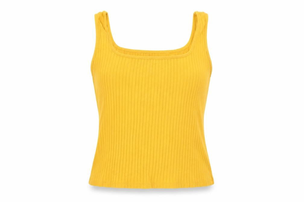 Womens UK Size L SheIn Yellow Basic Tank