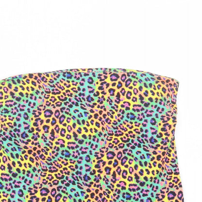 Papaya Womens Multicoloured Animal Print Cotton Basic Tank Size 12 Off the Shoulder