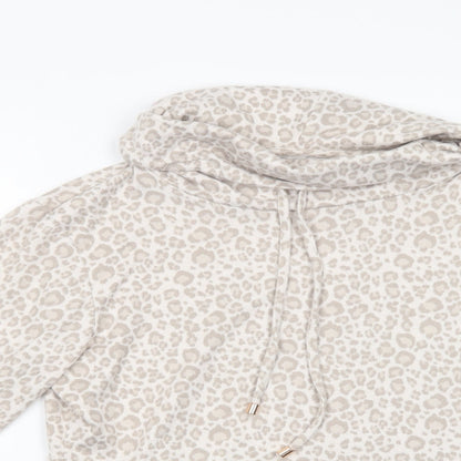 F&F Womens Beige Animal Print Polyester Top Lounge Set Size S