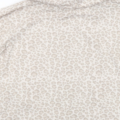 F&F Womens Beige Animal Print Polyester Top Lounge Set Size S