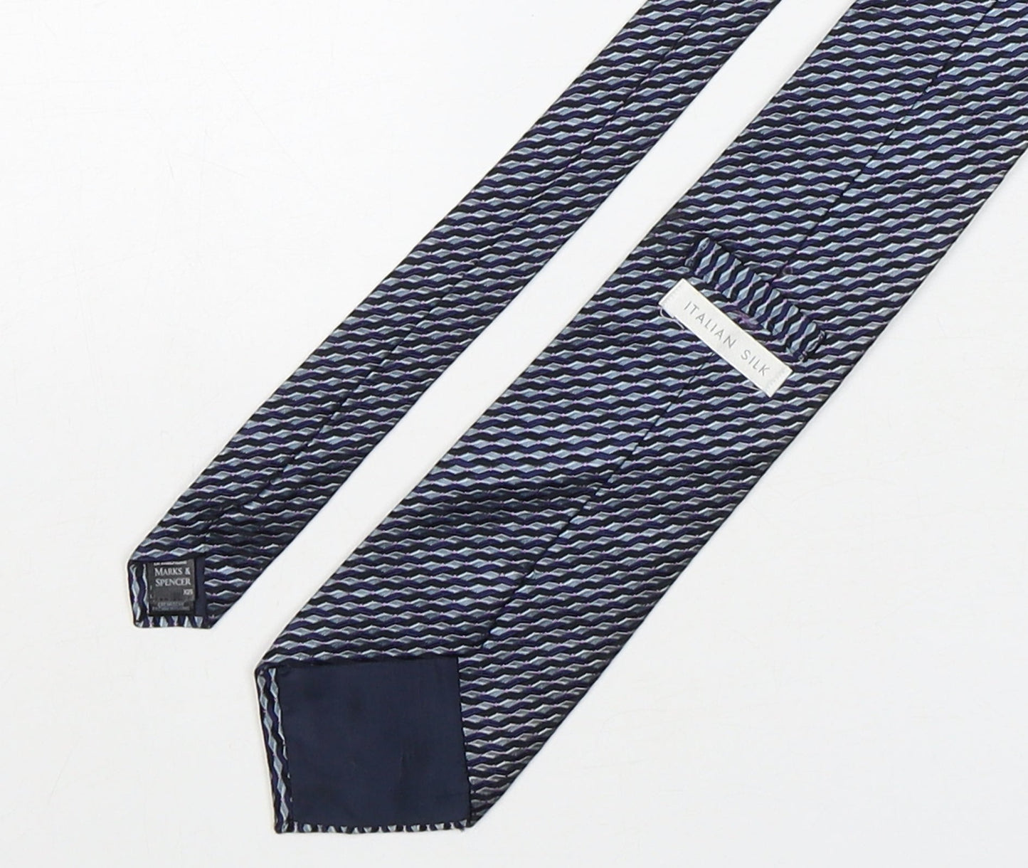 Marks and Spencer Mens Multicoloured Geometric Silk Pointed Tie One Size