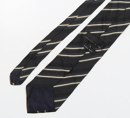 Zara Mens Multicoloured Striped Silk Pointed Tie One Size