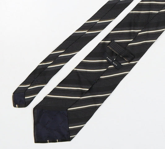 Zara Mens Multicoloured Striped Silk Pointed Tie One Size