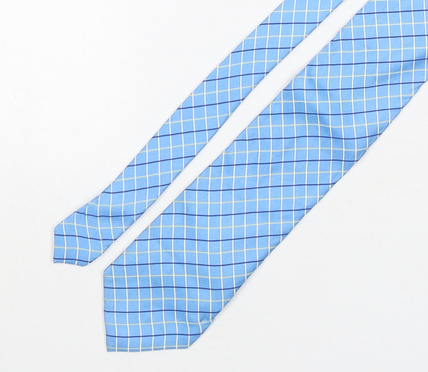 Mens Frangi Blue Plaids & Checks  Pointed Tie