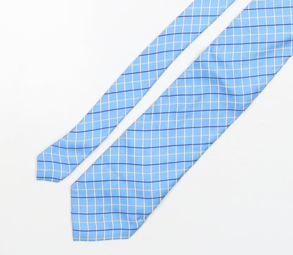 Mens Frangi Blue Plaids & Checks  Pointed Tie